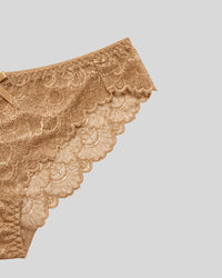 Beige Floral Lace Push-Up Bra & Panty Set