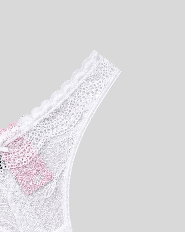 Pearl White Lace Thong