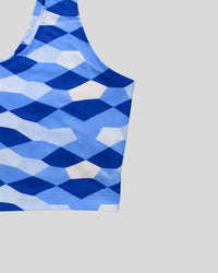 Ocean Wave Geometric Sports Bra