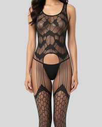 Noir Fringe Bodystocking