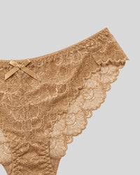 Beige Floral Lace Push-Up Bra & Panty Set