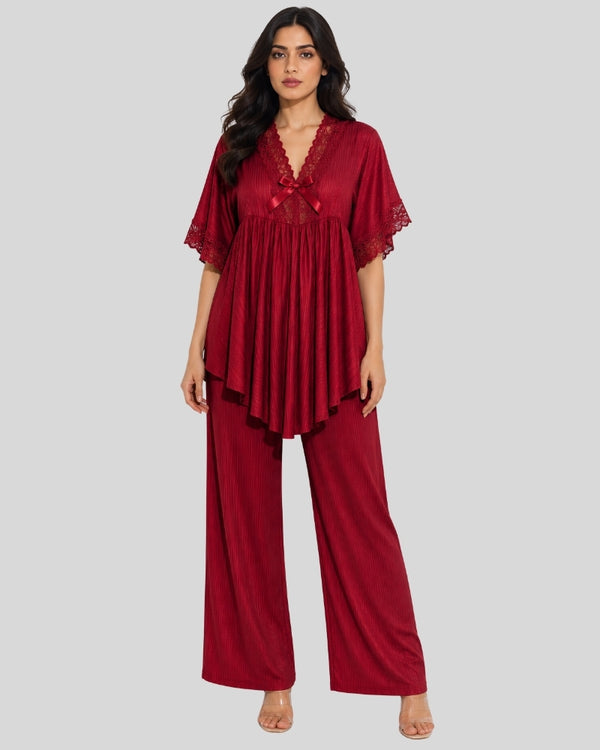 Crimson Elegance Lounge Set