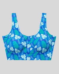 Tropical Leaf Print Sports Bra