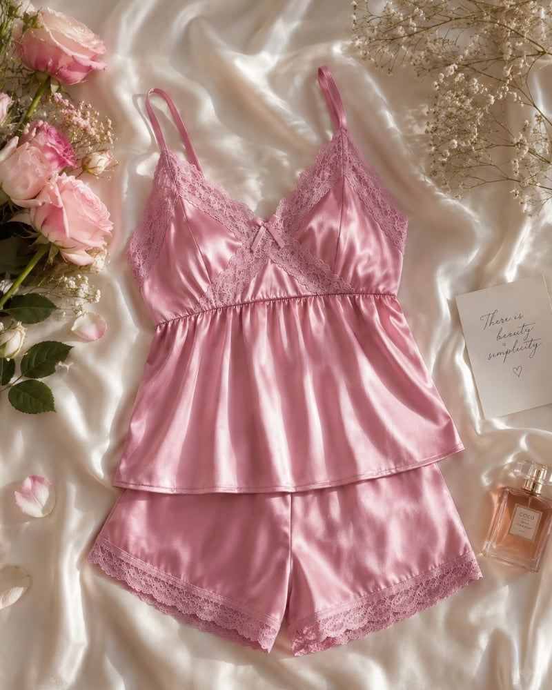 Blush Bloom Satin Camishort