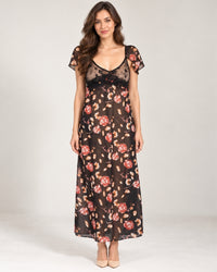 Noir Rose Lace Maxi Nightdress