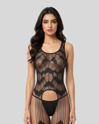 Noir Fringe Bodystocking