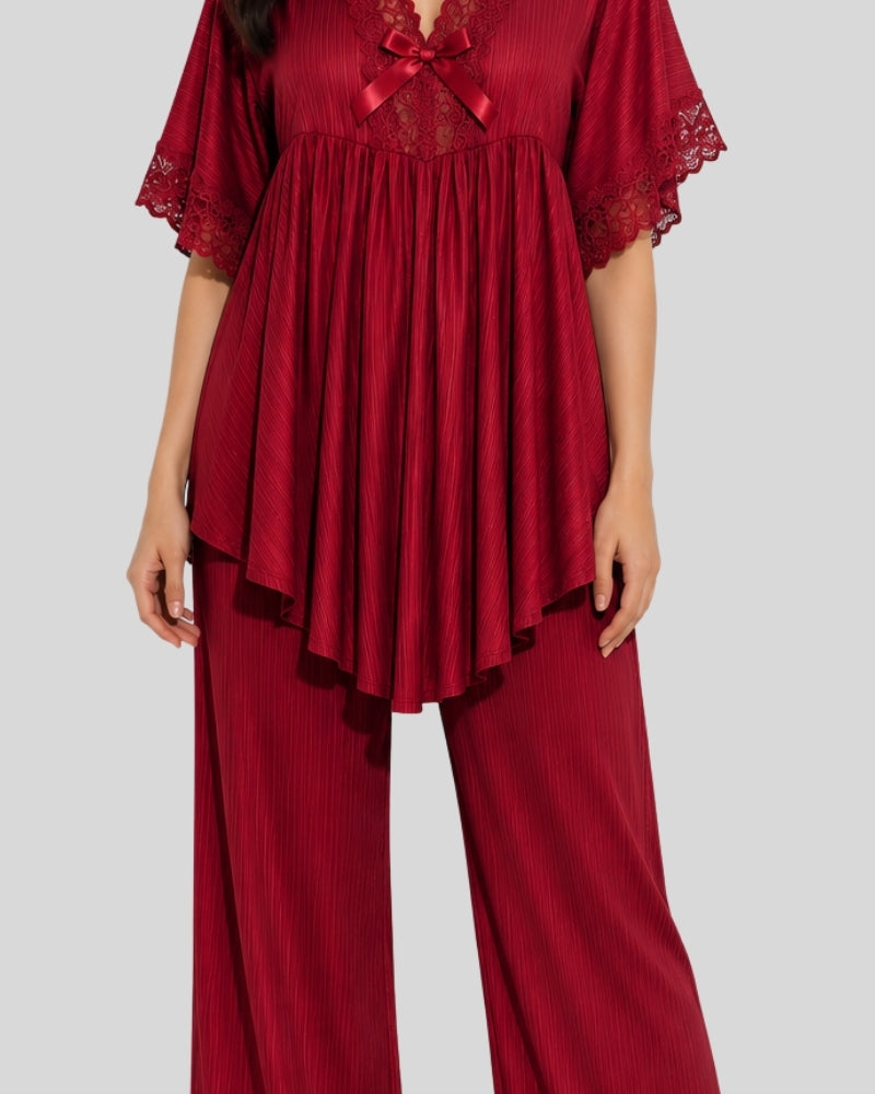 Crimson Elegance Lounge Set