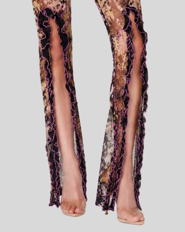 Multi Color Floral Sheer Set