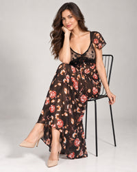 Noir Rose Lace Maxi Nightdress