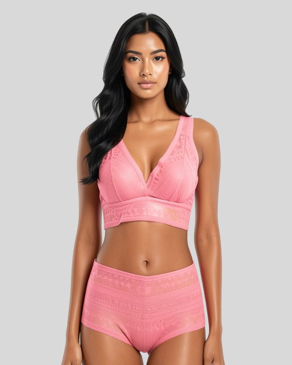 Blush Lace Bralette Set