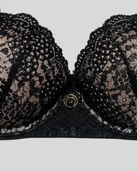 Midnight Black Lace Push-Up Bra