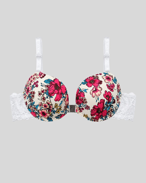 White Floral Lace Push-Up Bra & Panty Set