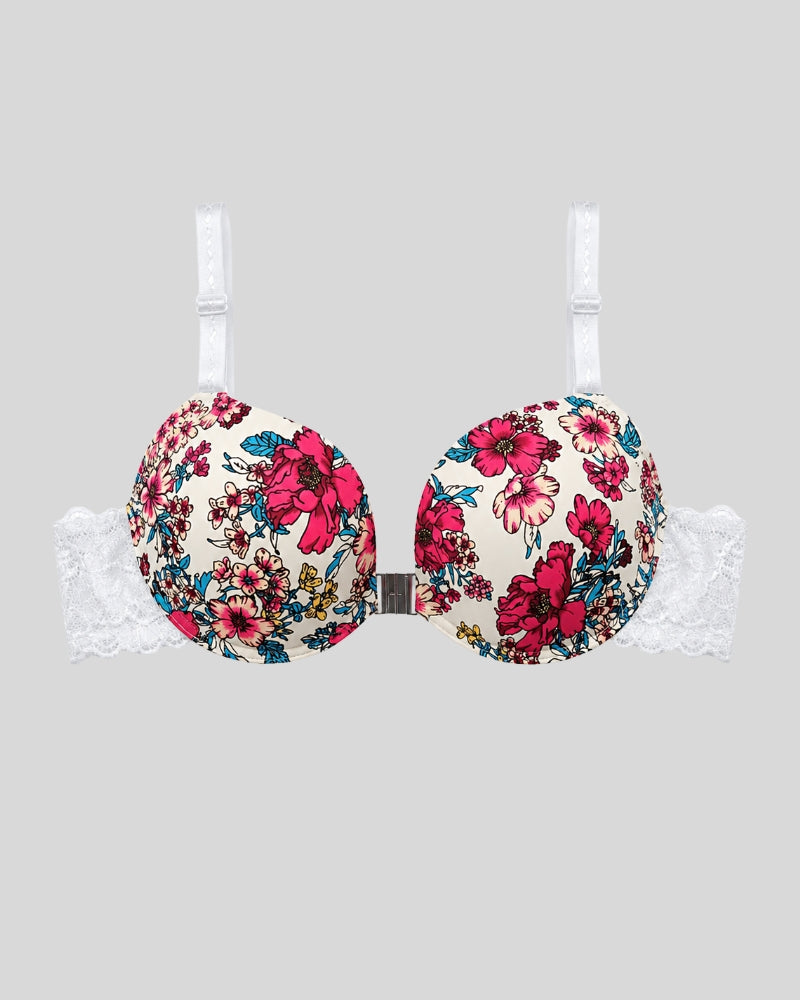 White Floral Lace Push-Up Bra & Panty Set
