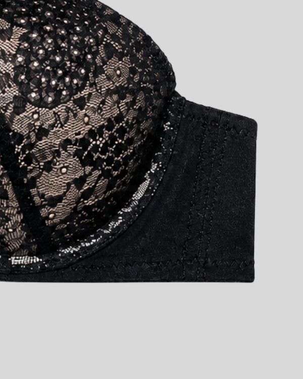 Midnight Black Lace Push-Up Bra