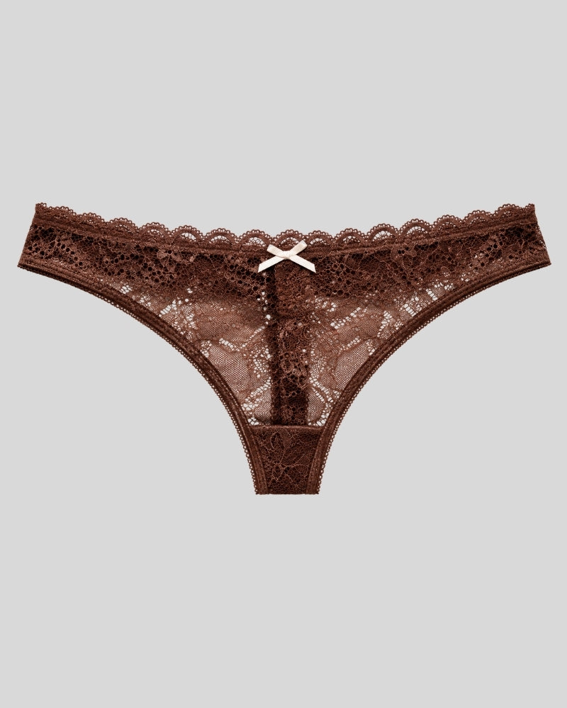 Mocha Lace Thong