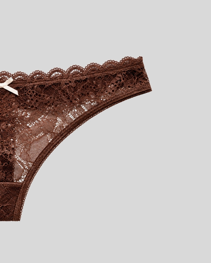 Mocha Lace Thong