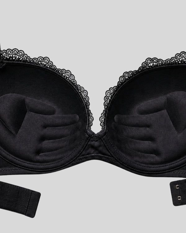 Midnight Black Lace Push-Up Bra