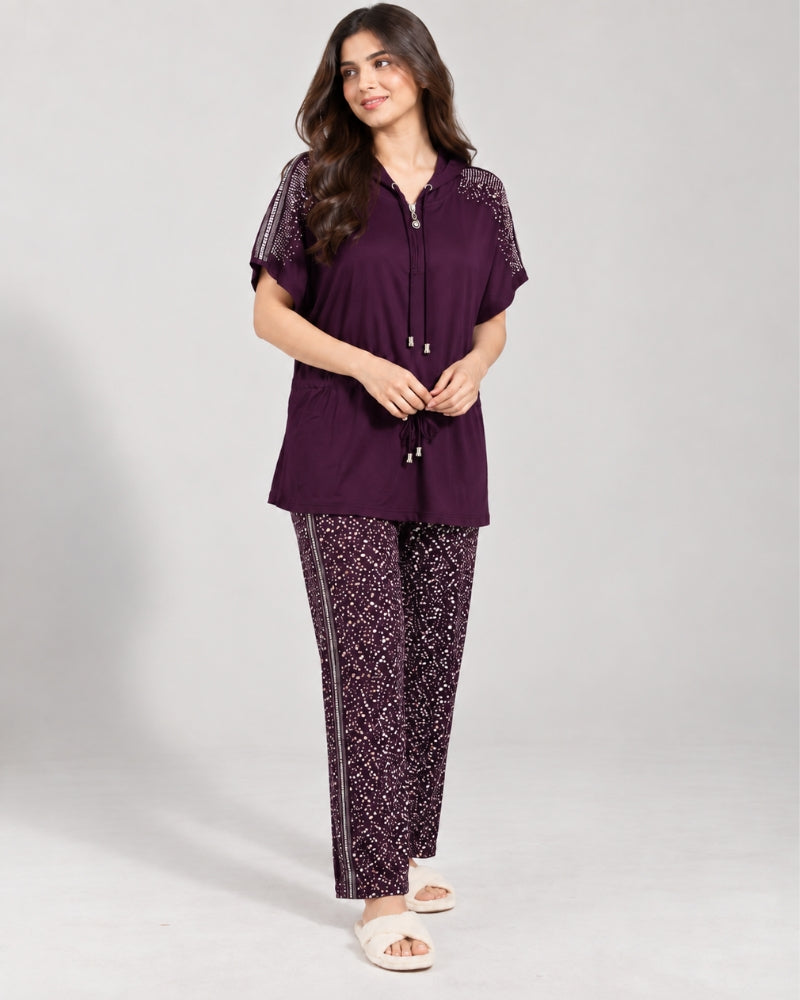 Plum Speckle Cotton Lounge Set