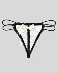 Moonlight Lace Bow Thong