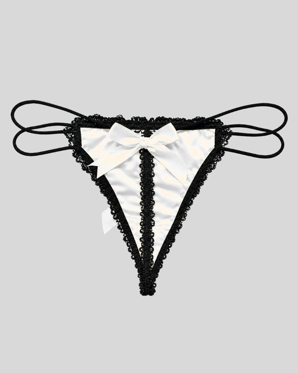 Moonlight Lace Bow Thong