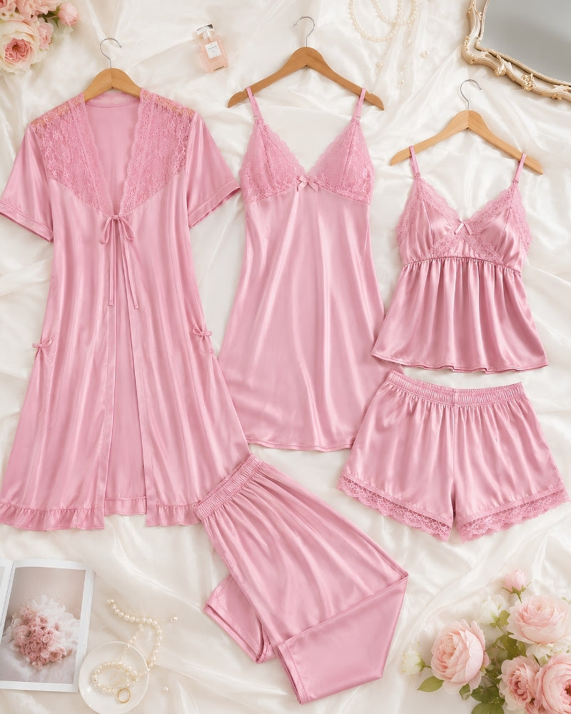 5 Piece Silk PJ Set