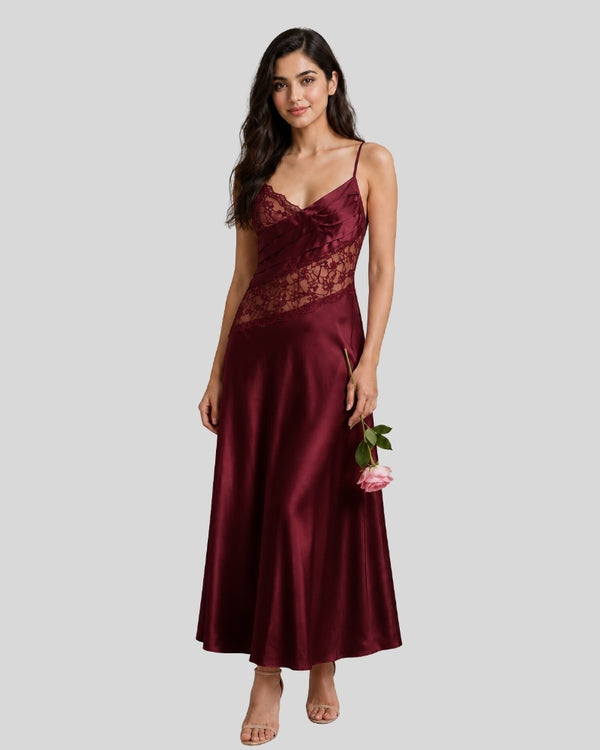 Wine Lace Night Gown