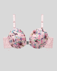 Blush Pink Floral Lace Push-Up Bra & Panty Set