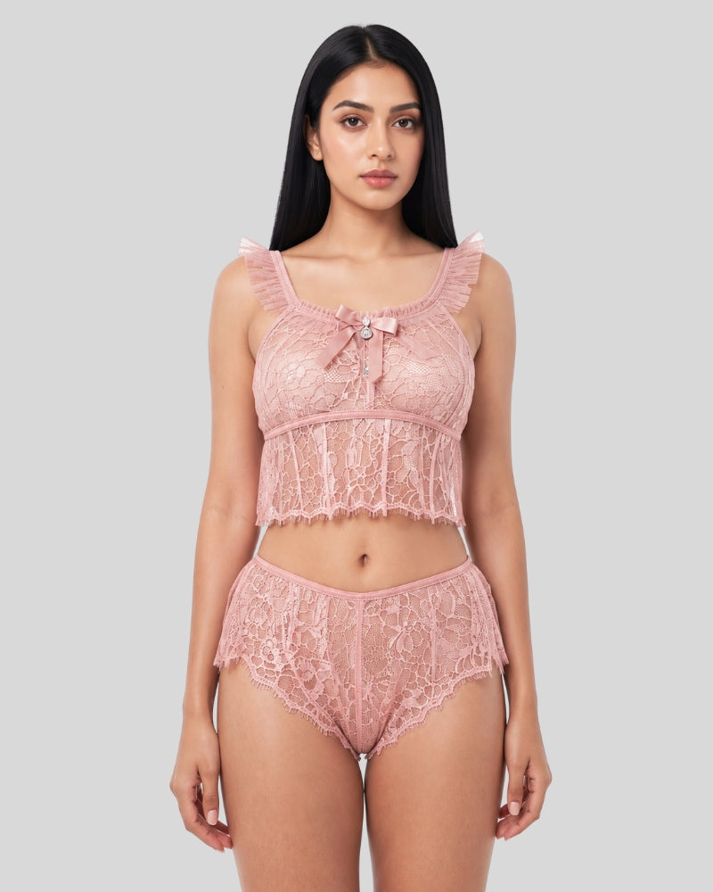 Nude Sheer Lace Set