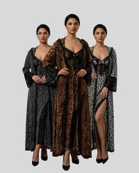 Leopard Lace Lounge Robe Set