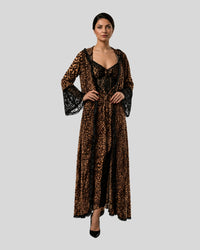 Leopard Lace Lounge Robe Set
