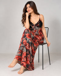 Scarlet Rose Satin Maxi Nightdress