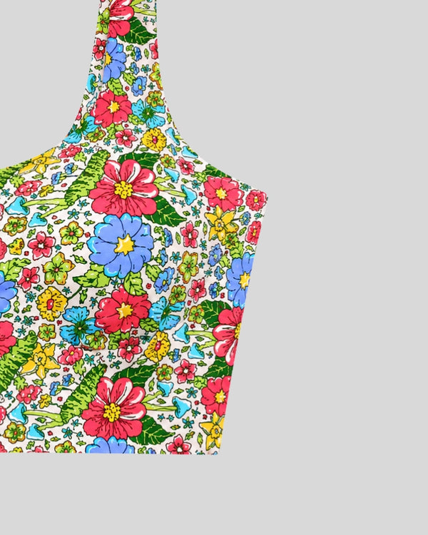 Garden Bloom Print Sports Bra
