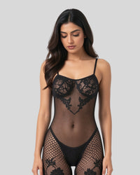 Noir Fleur Bodystocking