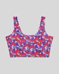 Berry Floral Print Sports Bra
