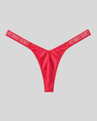 Victoria Secret Red Satin Shine Thong
