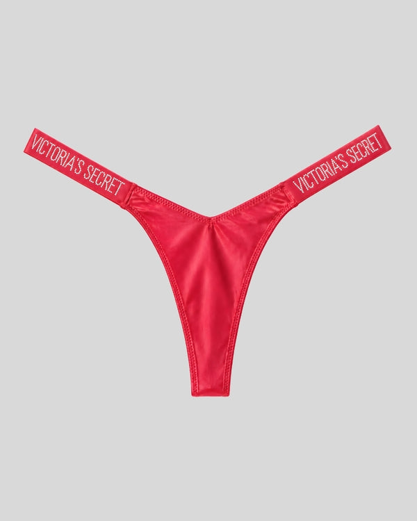 Victoria Secret Red Satin Shine Thong