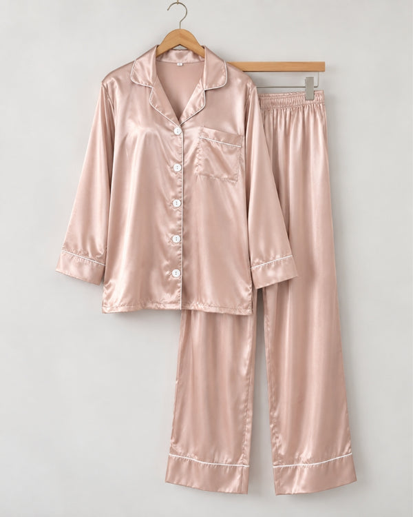 Champagne Blush Satin Pajama Set