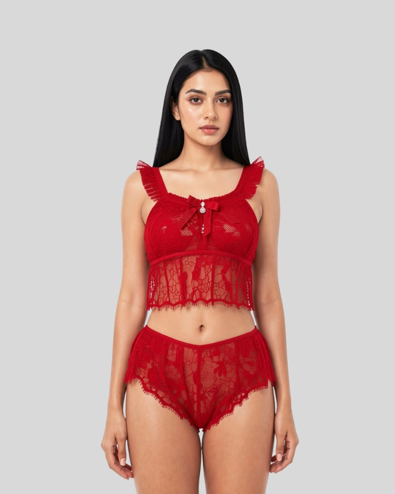 Scarlet Sheer Lace Set