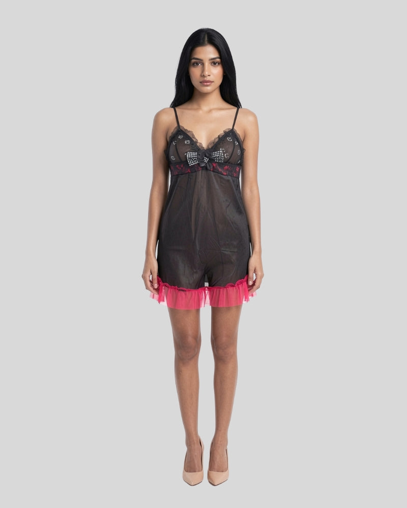 Midnight Bloom Sheer Nightwear