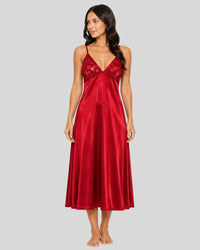 Crimson Desire Silk Maxi Nightdress