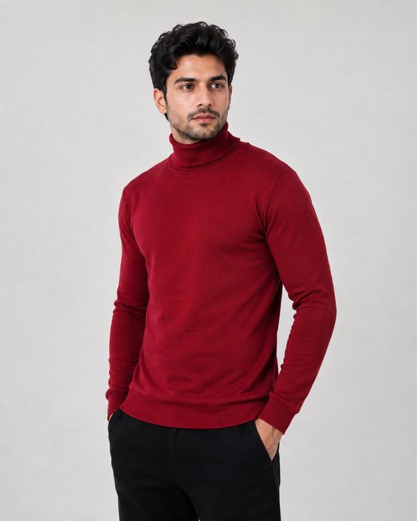Crimson Red Essential Turtleneck