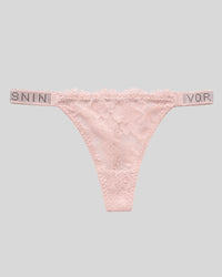 Blush Pink Floral Lace Thong Panty