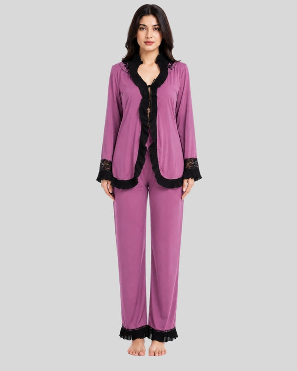 Mauve Noir Robe Set