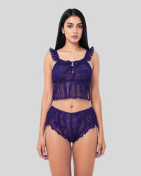Royal Violet Sheer Lace Set