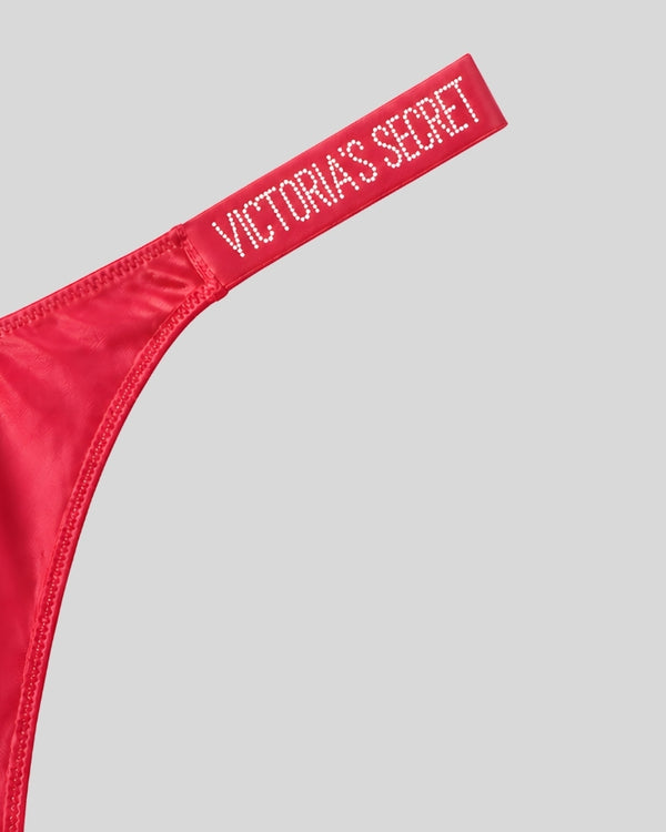 Victoria Secret Red Satin Shine Thong