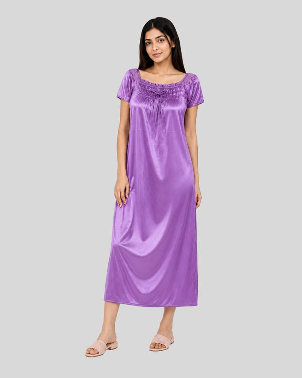 Lavender Grace Satin Nightgown