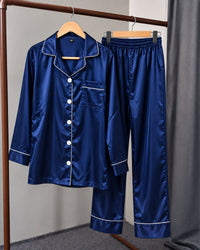 Midnight Navy Luxe Satin Pajama Set
