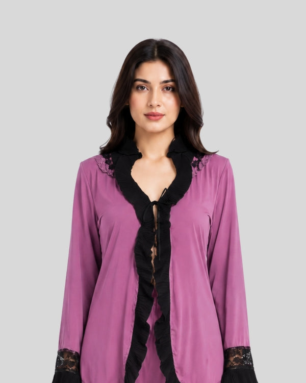 Mauve Noir Robe Set