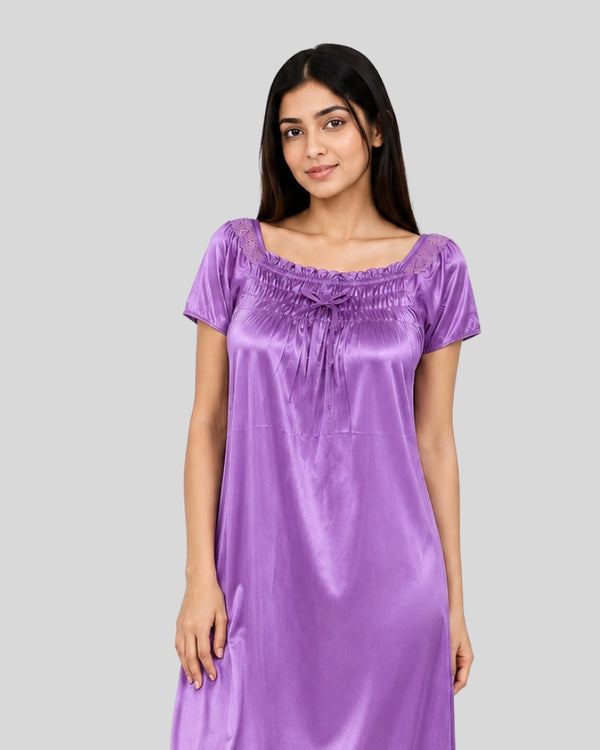 Lavender Grace Satin Nightgown