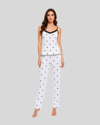 Heart Print Cotton Rib Pajama Set
